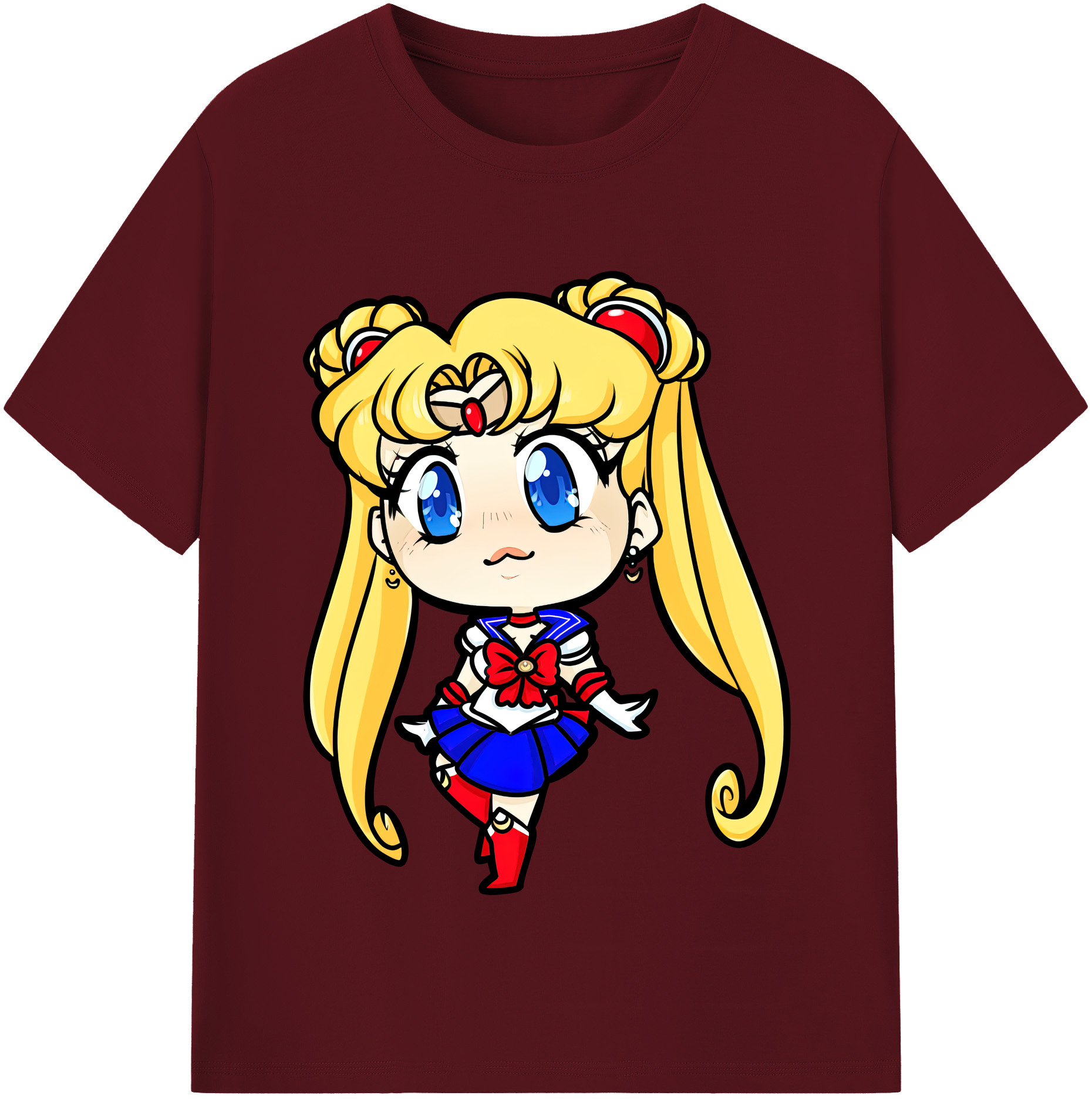 （画像用） 美少女戦士セーラームーン 月野 うさぎ つきの うさぎ Sailor Moon Tsukino Usagi 綿100％半袖Tシャツ（フロントプリント）